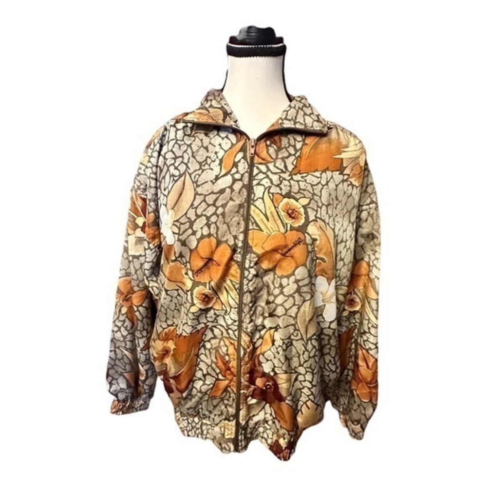 Late 70’s early 80s Women’s Vintage Floral Windbreaker XL